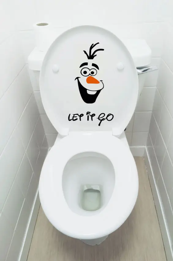 Забавная новинка сиденье для унитаза Olaf let it go/Наклейка/наклейка модные 3D
