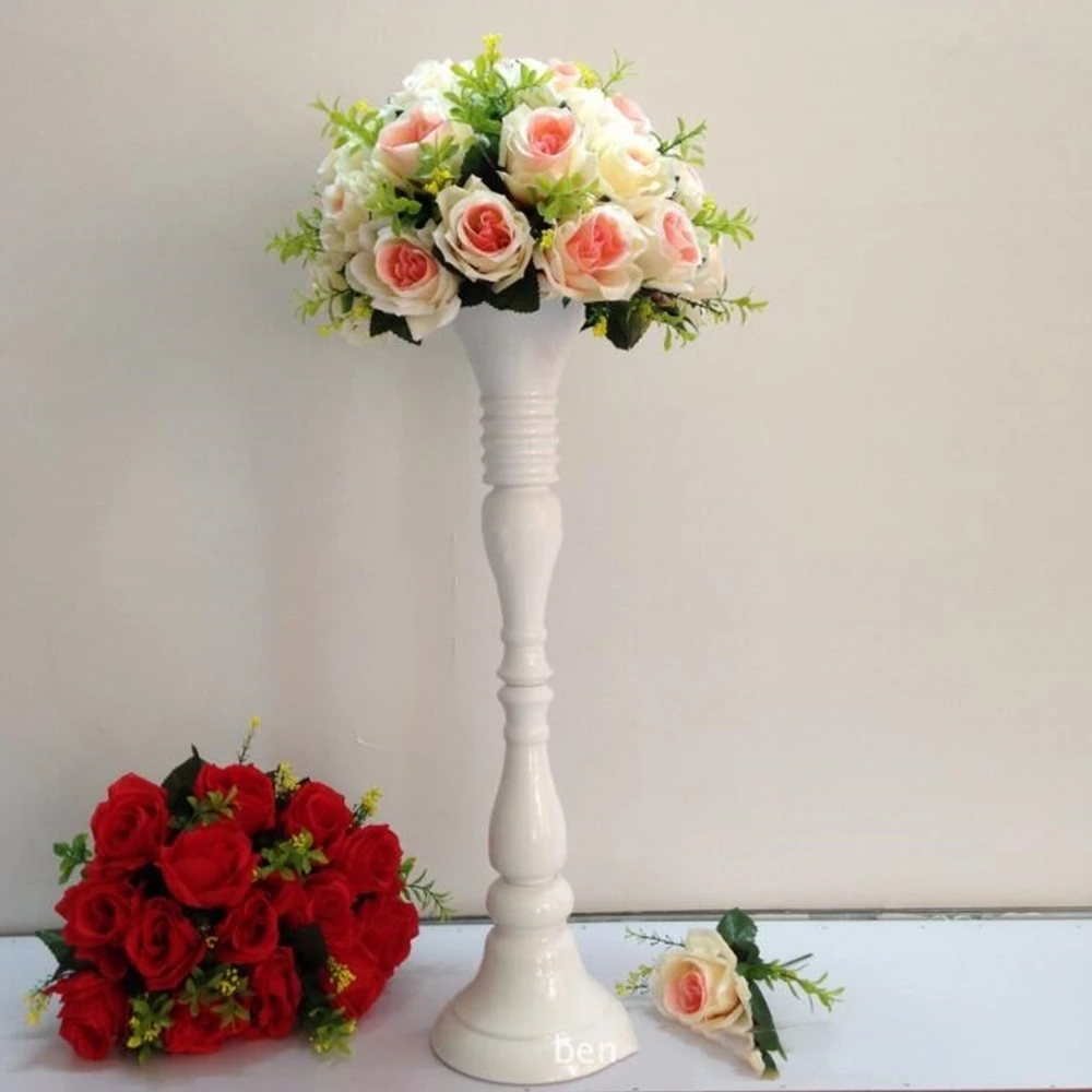 

56 cm height white flower vaseS road lead wedding table centerpieces decoration event party supplies 1 lot = 10 pcs