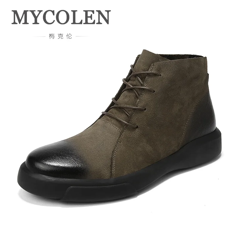 MYCOLEN/Новинка кожаная обувь Роскошные Дизайнерские мужские осенние ботинки