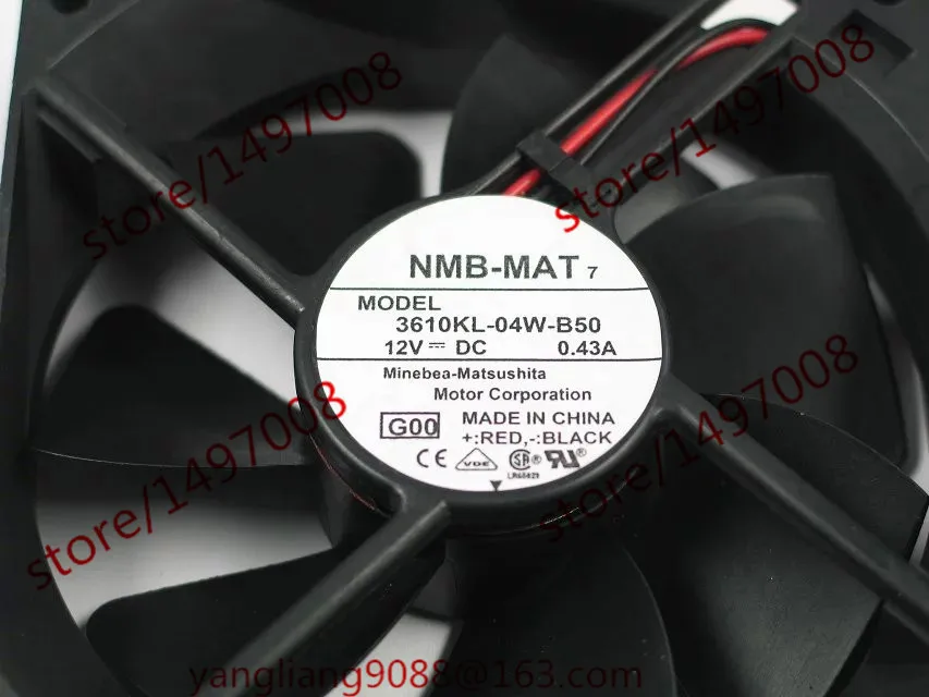 NMB MAT 3610KL 04W B50 G00 DC 12V 0.43A 2 проводной 92X92X25mm Сервер вентилятор охлаждения|square fan|server