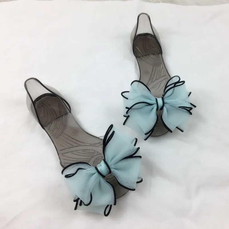 Holiday Village Lace Flowers, Crystal Sandals, Summer Fish Mouths, Jelly, Single Shoes, Women's Beach Shoes.