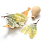 Искусственный цветок, 6 шт., миниатюрный Горн, листья, букет растений, свадебное украшение для дома, Рождественское украшение, венок сделай сам, скрапбукинг, ремесло, искусственный цветок