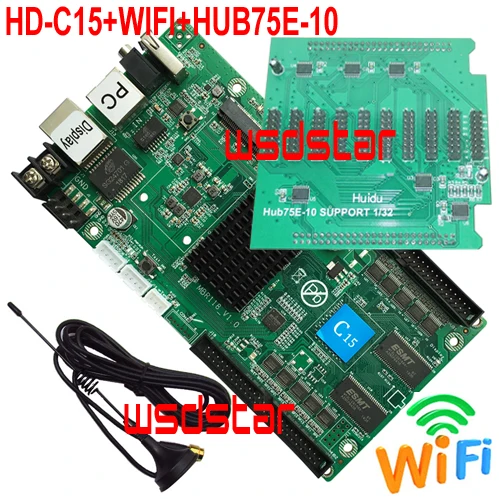 HD C15 + WI FI HUB75E 10 Поддержка 1 32 сканирования Lan USB асинхронный RGB цвет P1 P2 P3 P4 P5