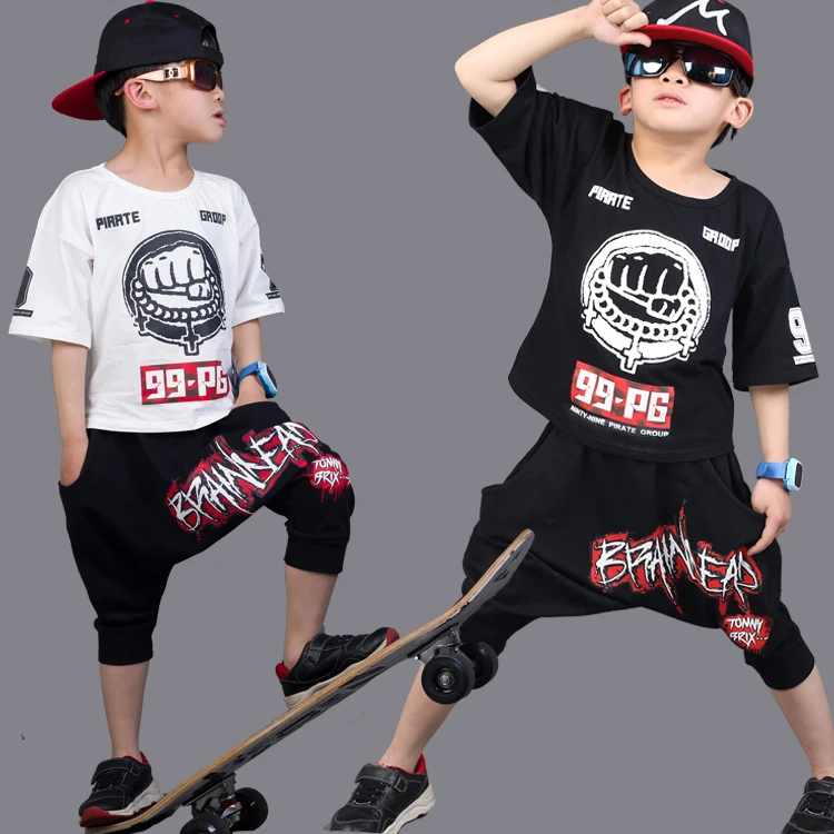 Dance Costume Suit Kids Set Girls Clothing New Summer Boys Sets Clothes 2Pcs Pullover T-Shirt+Harem Pants Children | Детская одежда и