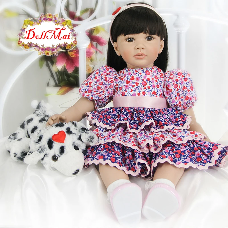 

DollMai Exquisite Girl Reborn toddler doll Adoras princess 60cm silicone vinyl reborn baby dolls toys kids playmate bebe reborn