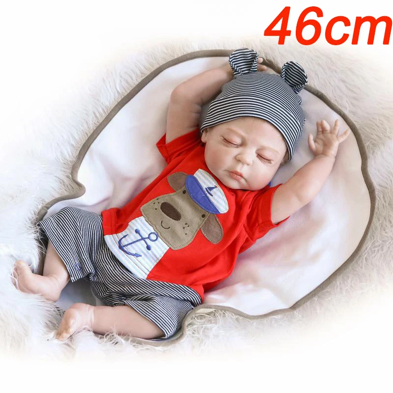 

19inches 46cm Full silicone reborn baby dolls bebe reborn menino NPK doll newborn baby toys for kids xams Gift bonecas