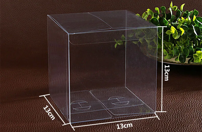30pcs 13*13*13cm simple Clear  Wedding  PVC Box Gift Craft display Box small Jewelry packing holder Transparent plastic boxes