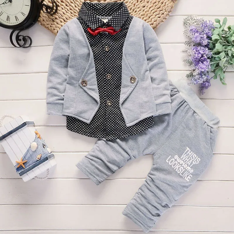 2019 Spring and Autumn New England Wind Boys Children's Wear Set Fake Three-piece Shirt Casual Newborn Clothes 03 |