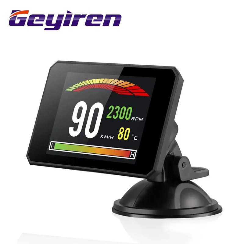 GEYIREN P16 дисплей hud obd2 температура автомобиля км/ч MPH Turbo Boost давление скорость проектор на лобовое стекло для автомобиля HUD