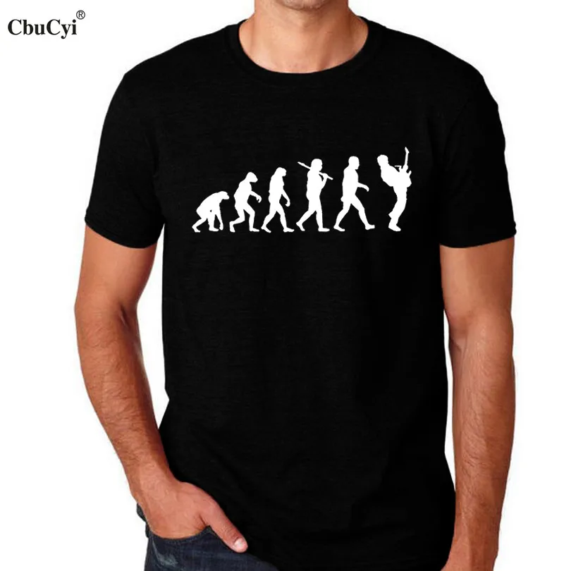 Футболка с гитарным проигрывателем Evolution крутая Мужская футболка из хлопка