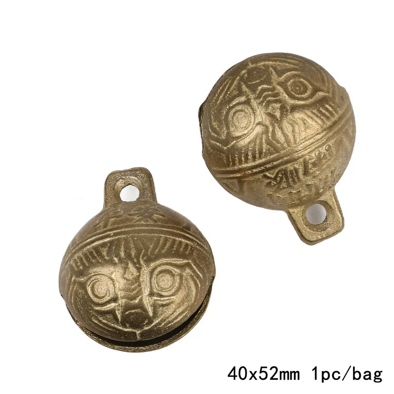 40x52mm 1pcs Ретро стиль медные колокольчики для фестиваля вечерние украшения/елочные украшения/DIY ремесла аксессуары - Цвет: 40x52mm 1pcs