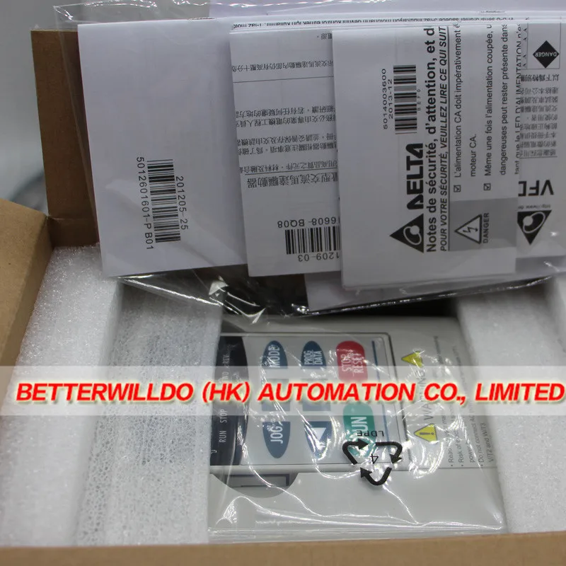 VFD015B21A Оригинальный Новый 2HP 1.5KW 1 фазы Delta Инвертор 1PH В 3PH С Клавиатуры Год Гарантии