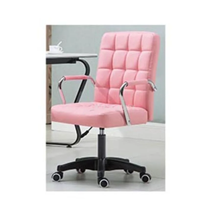 pink Офисное кресло, офисная мебель, регулируемая высота, вращающийся компьютерный стул, подлокотник, кожаный мягкий, конференц-зал, эргономичный - Цвет: pink