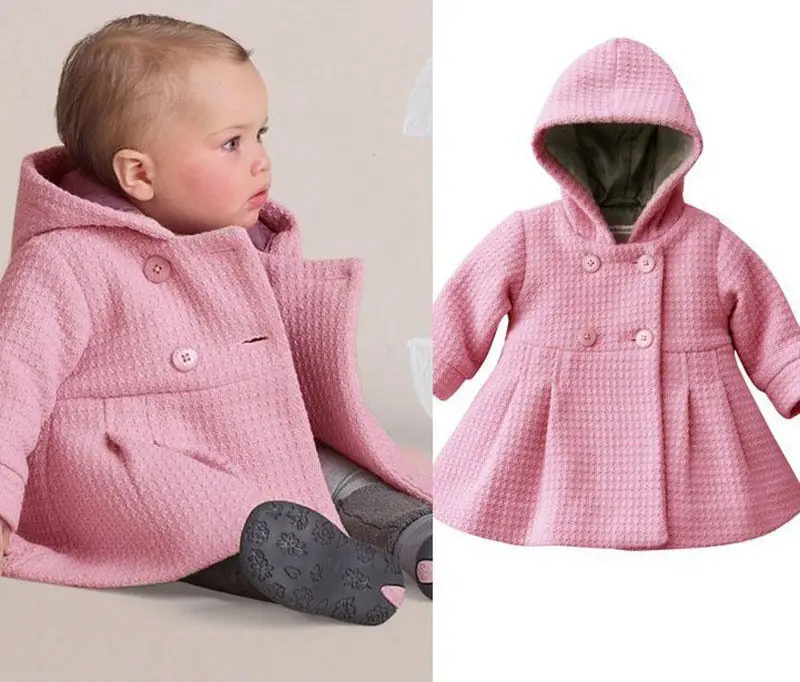 Cotton New Baby Toddler Girl Clothing Autumn Winter Horn Button Hooded Coat Outerwear Jacket Girls 6M-3T | Мать и ребенок