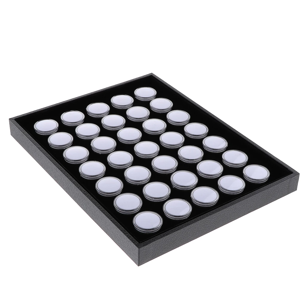 

White Black Foam Gem Jars Insert Gemstone Storage Display Tray Jewelry Box 300 x 230 x 25mm
