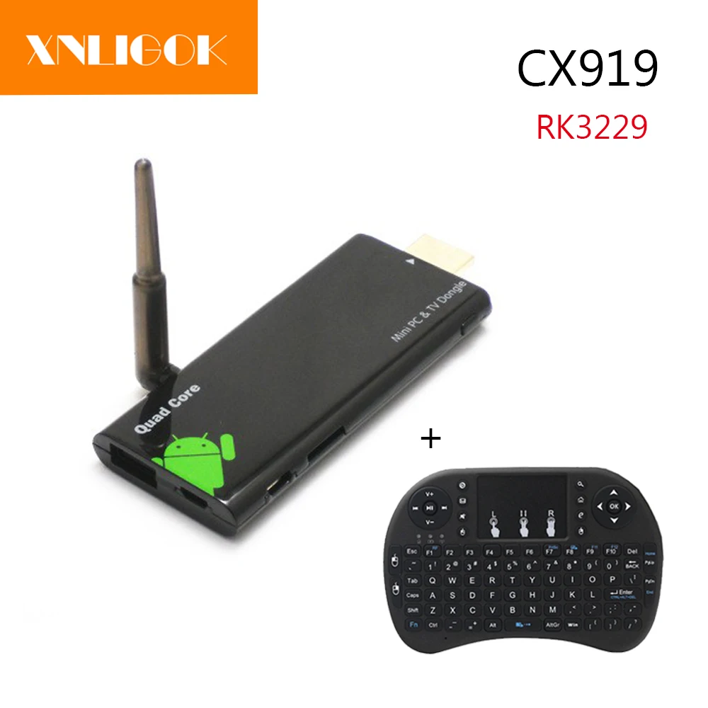 Четырехъядерный мини ПК CX919 Smart TV box RK 3229 2G/8G Android 4 2 ГГц WIFI Stick 1080P Box|ТВ-приставки и