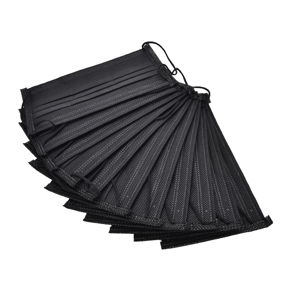 as picture 10pcs 10 шт./упак. черная маска для полости рта солнцезащитный крем одноразовая маска против пыли фильтр с активированным углем Анти-туман респиратор Маска для лица - Цвет: as picture 10pcs