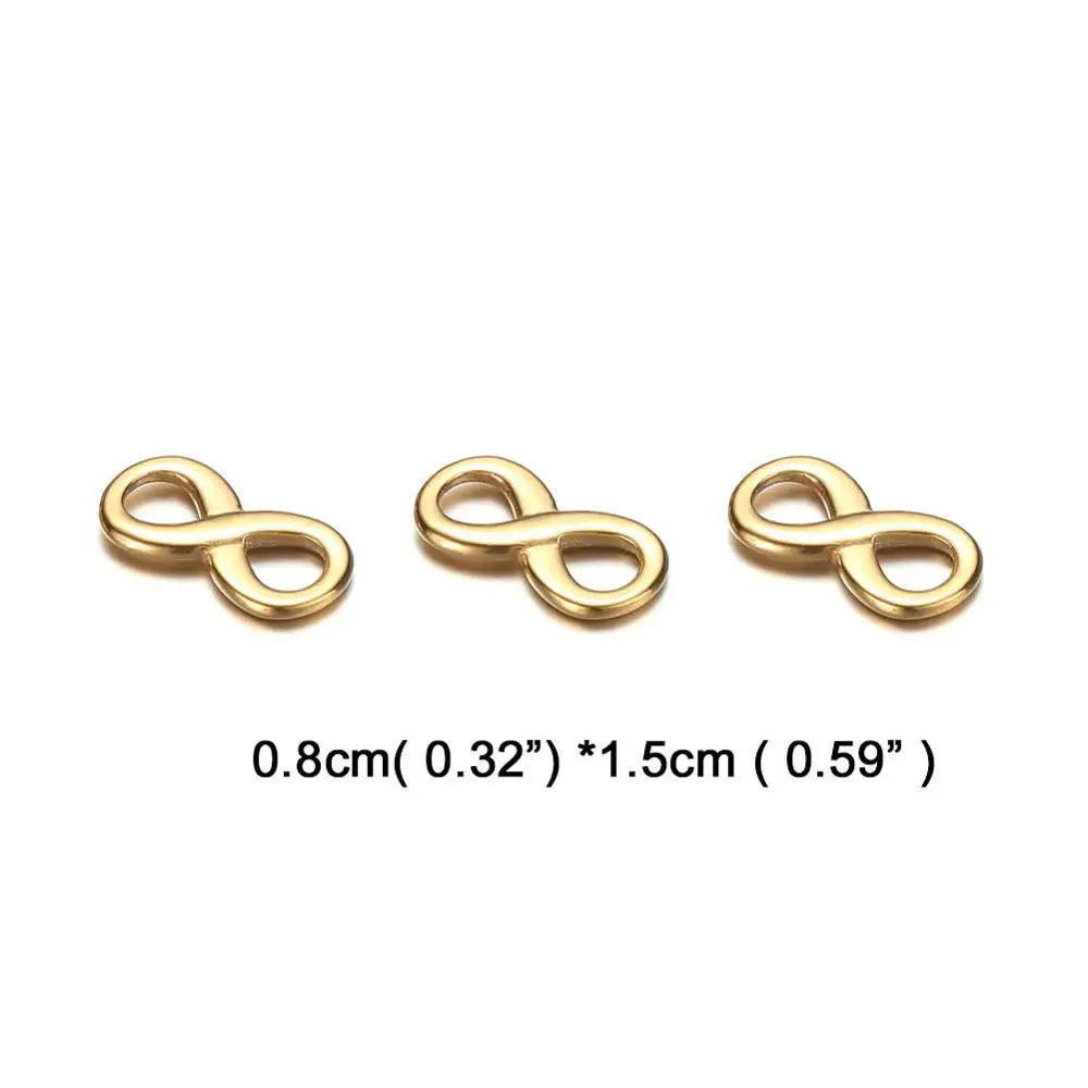 10 шт./лот Нержавеющая сталь подвеска-Бесконечность браслет шарма Разъемы