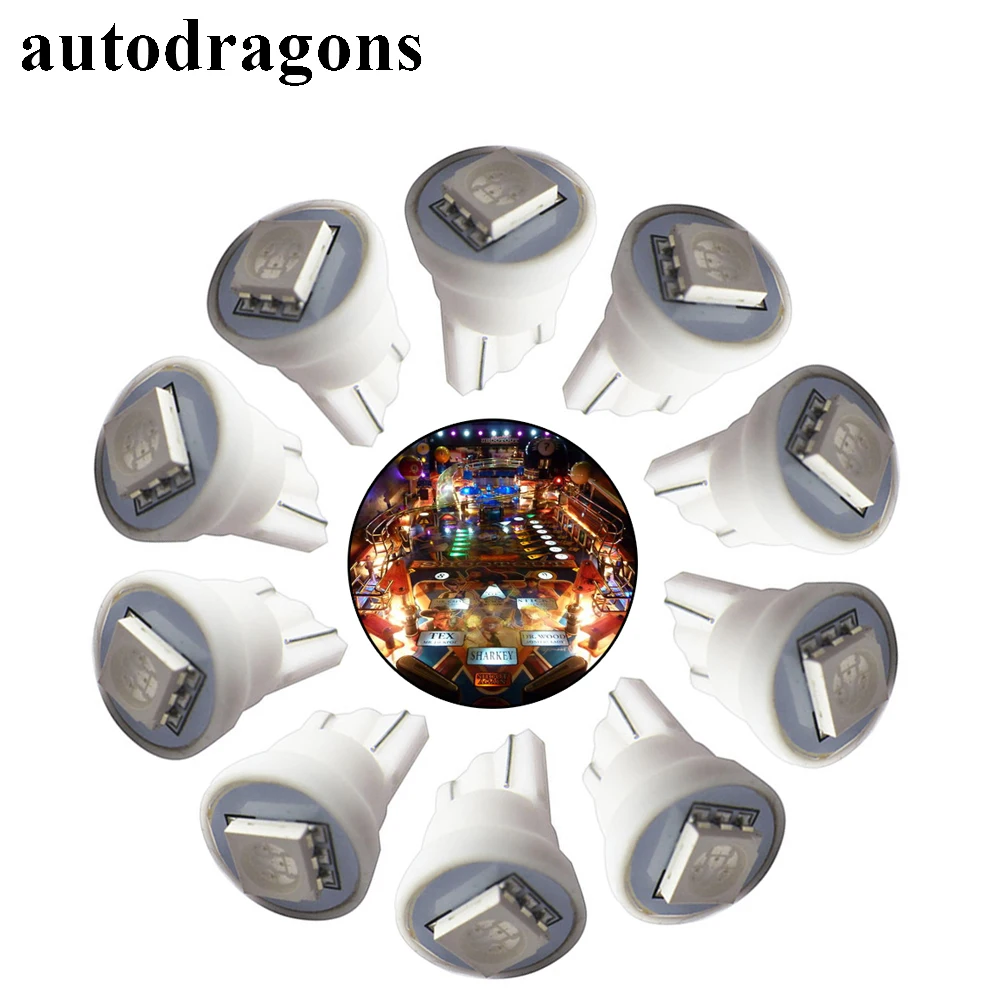 Autodragons 100 шт. светодиодные фонари 6 3 В постоянного тока 6000K супер белый для Bally Pinball