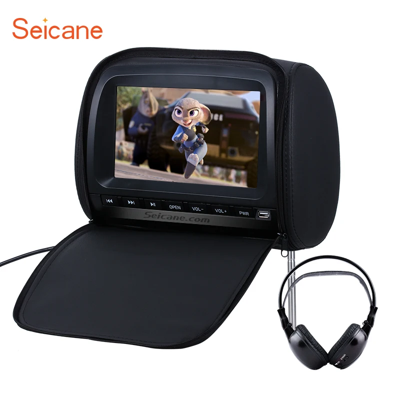 Seicane 9 дюймов 800*480 красочные подголовник dvd-плеер с FM игры и застежкой-молнией(1 шт