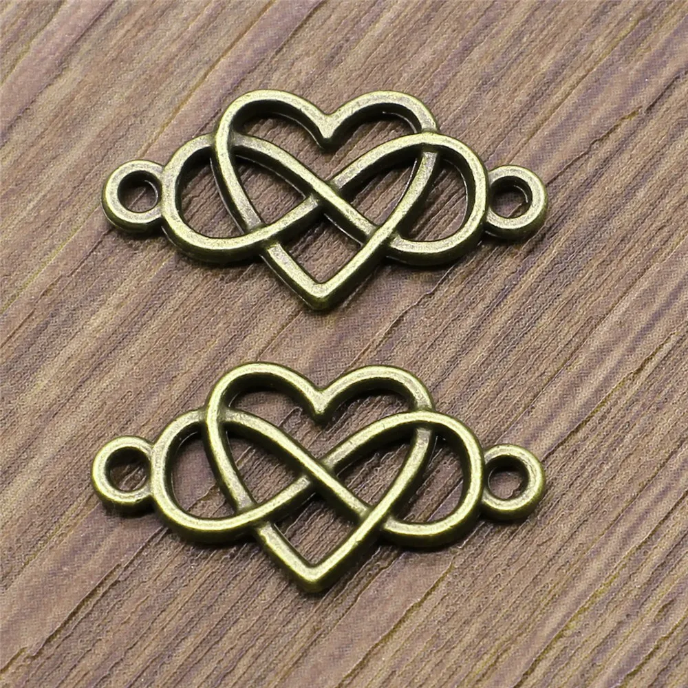 20 штук 13x25mm 2 Цвета бесконечность любви прелести разъем для изготовления