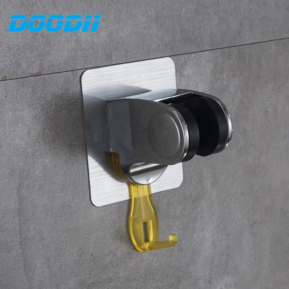 Shower Head Fitting Portable Wall Gel Mounted Stand Bracket Holder Hand Held Bathroom Accessories Doodii | Обустройство дома