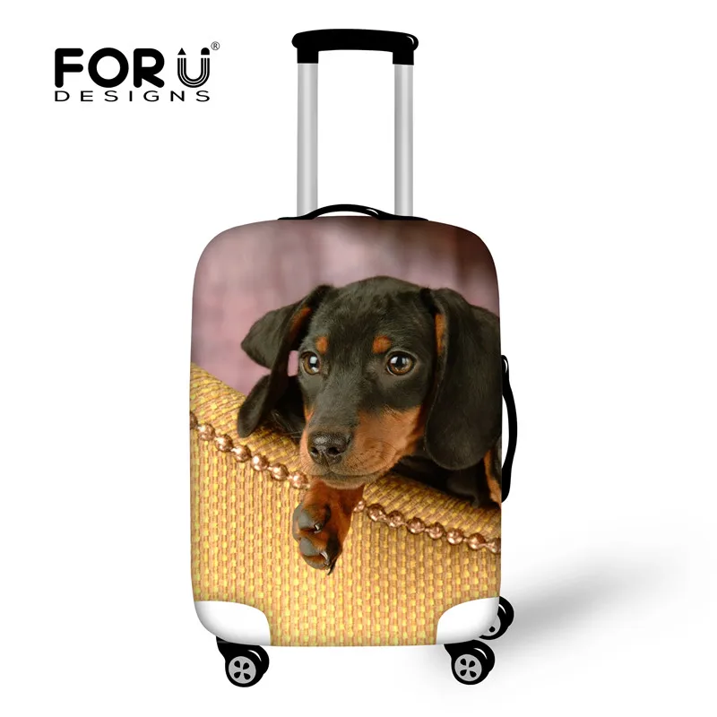 FORUDESIGNS/защитный чехол для чемодана с принтом милой собаки кошки растягивающиеся