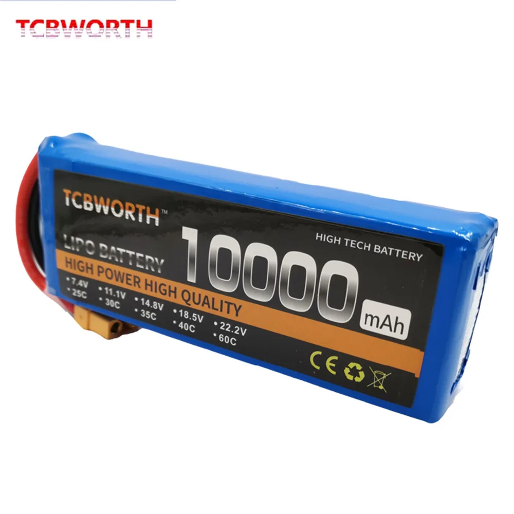 TCBWORTH RC lipo батарея 7 4 v 10000 mAh 25C 2 s для радиоуправляемый самолет Квадрокоптер