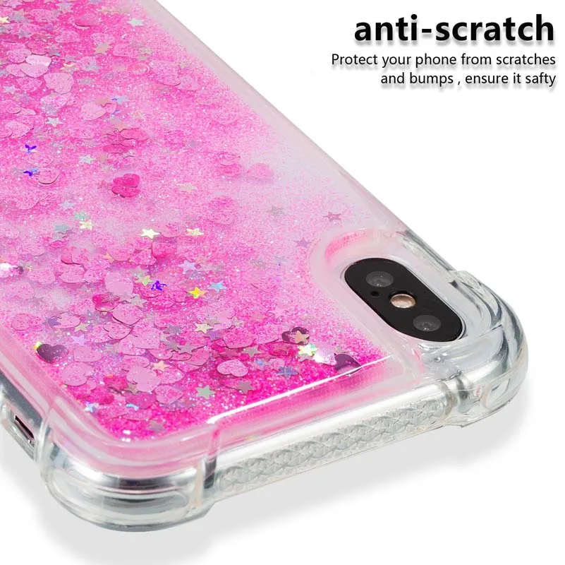 New Love Heart Glitter Dynamic Liquid Quicksand Anti-fall phone Case For Apple iPhone 5 5S 6 6S 7 8 Plus X XS Max XR Cover |