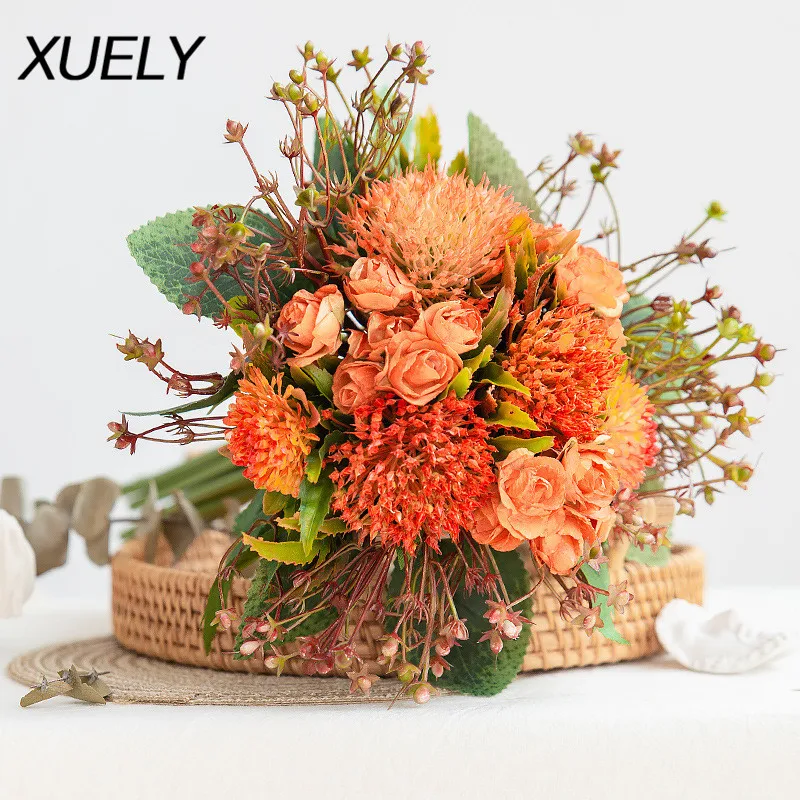 Nordic simulation bouquets modern hand holding fake flower home display flowers wedding photography props decorative | Дом и сад