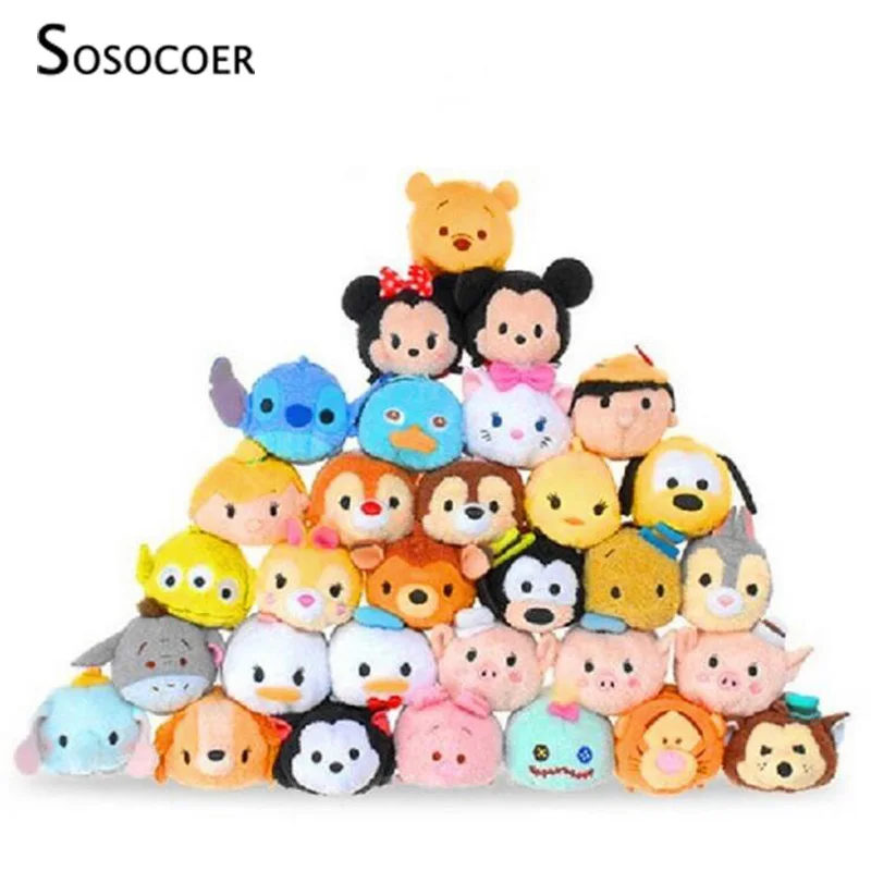 

SOSOCOER Tsum Tsum Plush Toys Mini Stuffed Dolls Mobile Phone Screen Cleaner Small Pendant Children Christmas Toy Gifts