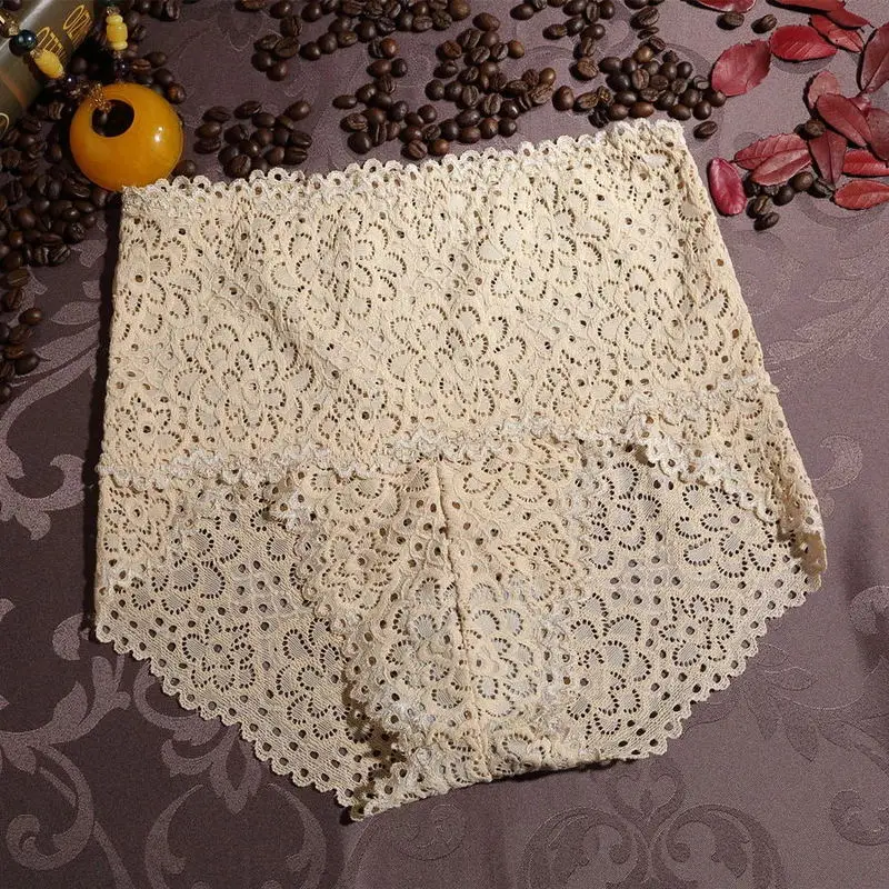SexeMara Hot Sale High Waist Hollowed Flowers Underwear Seamless Sexy Briefs Women Lace Panties Spandex |