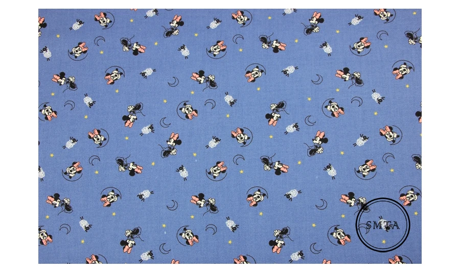50*140 см хлопок поплин мультфильм печати Минни Ткань, ручной работы DIY одежды платье Детская одежда D30