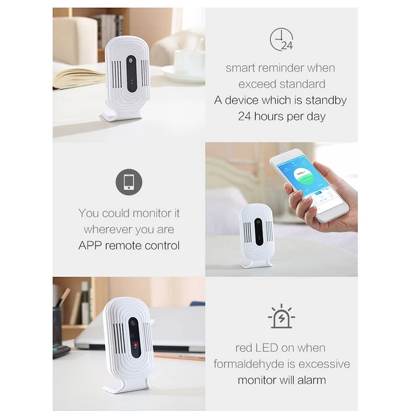 WIFI PM2.5 HCHO TVOC CO2 термометр гигрометр монитор углекислого газа смарт детектор