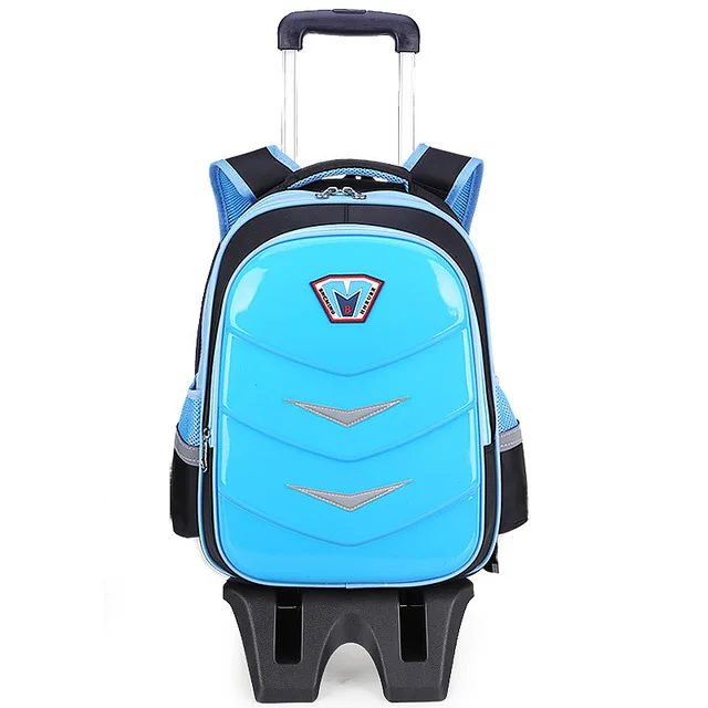 blue -6 high wheels Детские школьные сумки для девочек и мальчиков, рюкзаки на колесиках, детские дорожные сумки на колесиках, съемный рюкзак, детский школьный рюкзак - Цвет: blue -6 high wheels