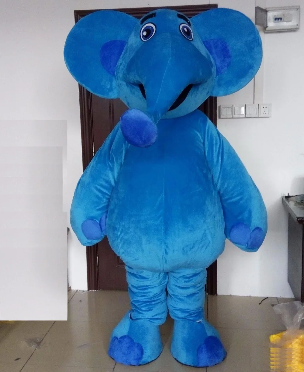 

Factory Outlets happy blue elephant mascot costume suit for adults for sale