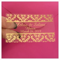 personalized names wedding damask silver gold transparent sticker custom party favor gifts bag labels envelop seals 60ct 6438mm