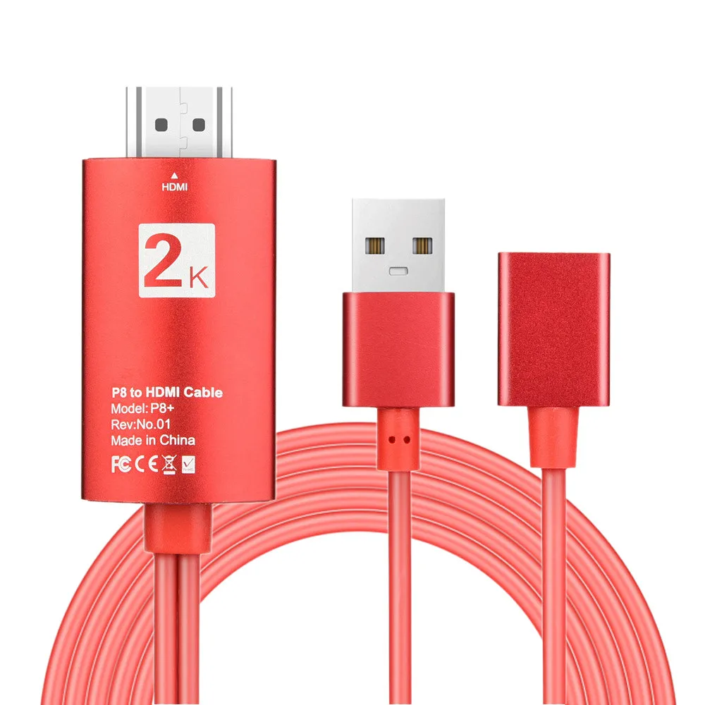 2K 1080P iOS зеркало для экрана телефона подключение к ТВ AV адаптер HDMI видео кабель