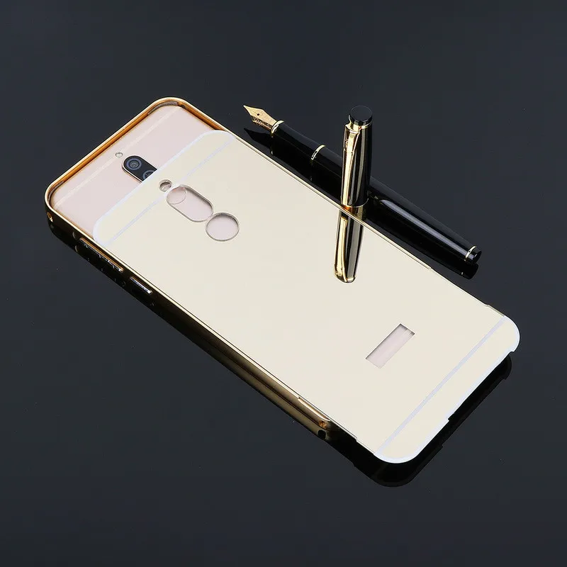 Для Huawei Mate 10 Lite чехол Золотой металлический алюминиевый бампер зеркальные Чехлы