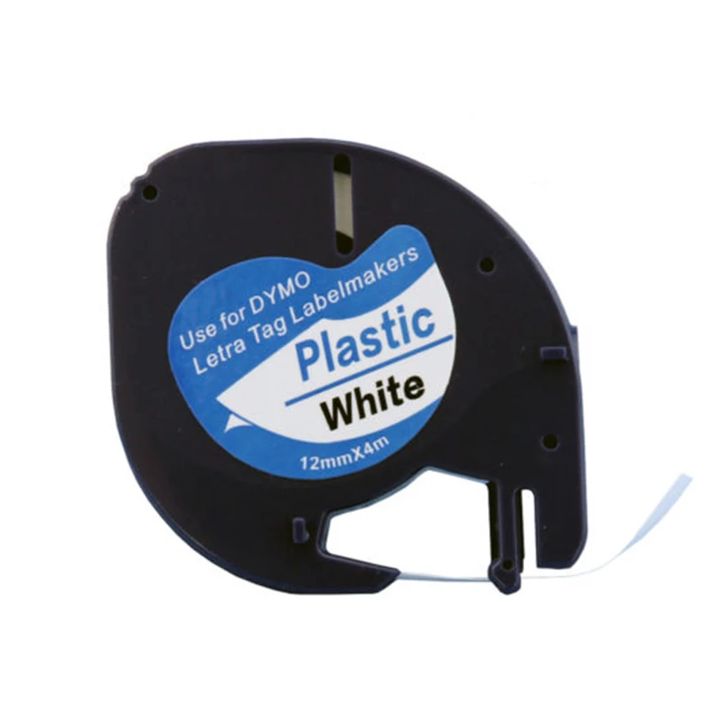 

30pk/lot FREE SHIPPING Compatible DYMO Letratag plastic tape 12mm black on white LT 91201 for dymo LT printer