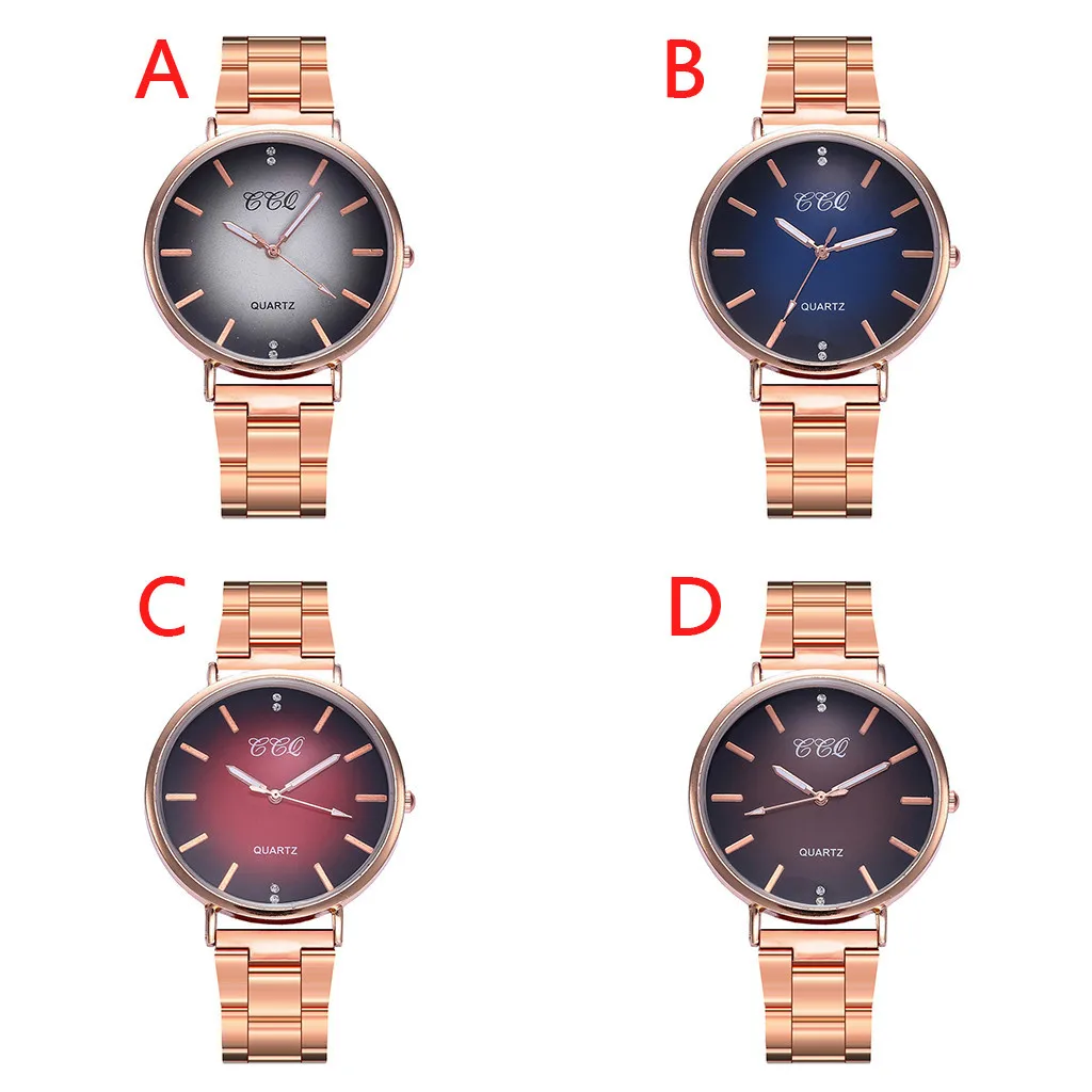 Часы наручные CCQ женские кварцевые часы с браслетом из нержавеющей стали