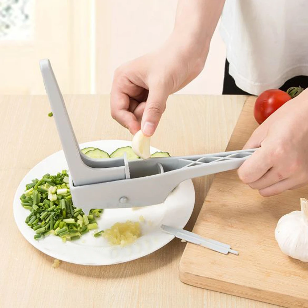 Professional Garlic Press &amp Slicer 2 in 1 with Slicing and Grinding Fruit Vegetable Tools Kitchen Accessories | Дом и сад