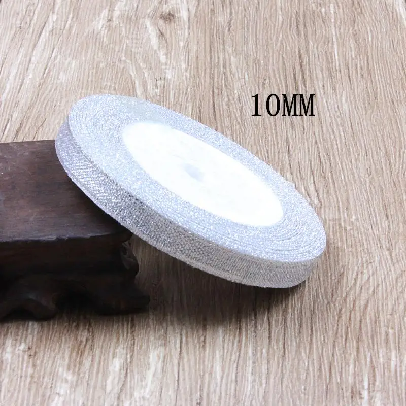 Атласная Серебряная лента длиной 25 ярдов украшение для вечеринки дома свадьбы
