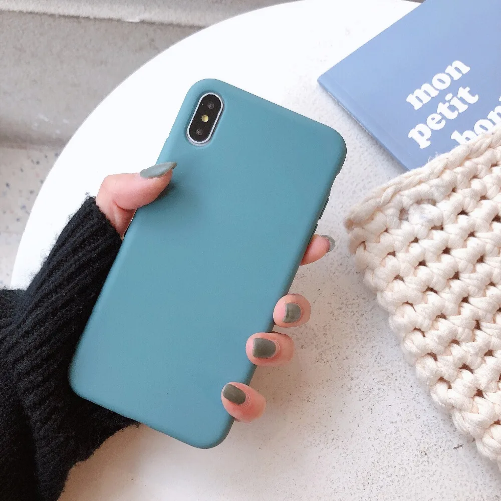 Модный чехол ярких цветов для iPhone 12 11 Pro X XS Max XR 6 6S 7 8 plus светло розовый мягкий