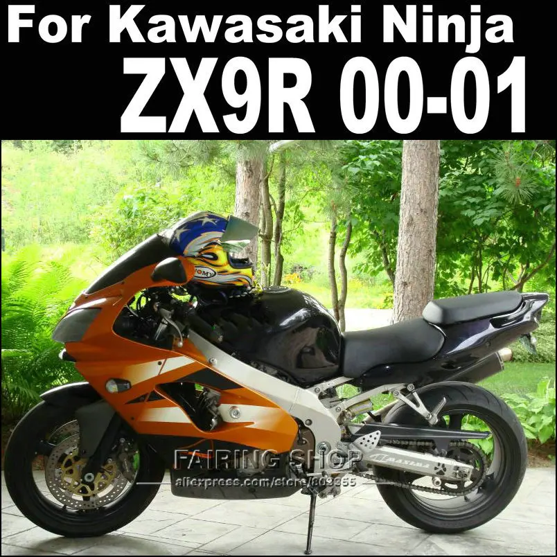Обтекатель для мотоцикла Kawasaki ninja ZX9R 2000 2001 оранжевый белый обтекатель кузова 00 01