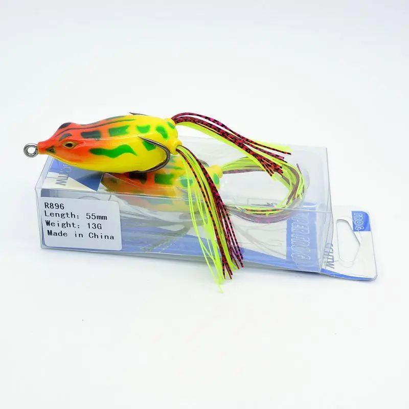 Массовая Качества 5 шт. Лот Мягкая Лягушка Приманки Бас Рыболовные Снасти 5.5 см 13 г