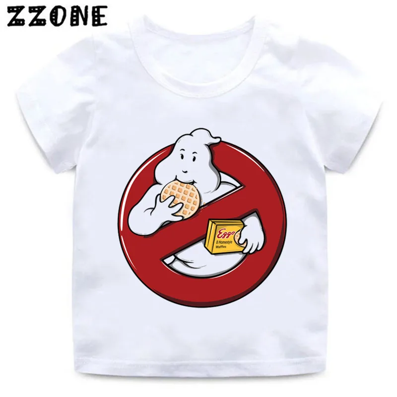 whiteF Kids Stay Puft/забавная одежда футболка для мальчиков и девочек с принтом «Старая школа», с логотипом привидения Летняя Повседневная футболка для малышей-5224 - Цвет: whiteF