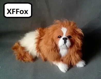 Новая реалистичная модель собаки пластиковая и пушистая кукла King Charles dog подарок