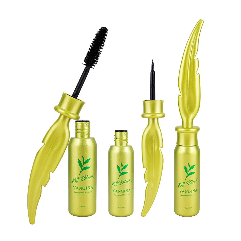 Brand Genuine/Original Eye Makeup Set 2pcs Feather Black Mascara Waterproof Long Lasting Thick Curling Tool |
