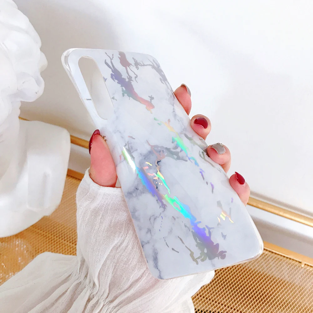 Чехол Heyytle Laser Marble для Huawei P30 P20 Pro Mate 20 Lite Nova 3i 3 Honor 10 7C, ультратонкий мягкий задний кожух TPU.